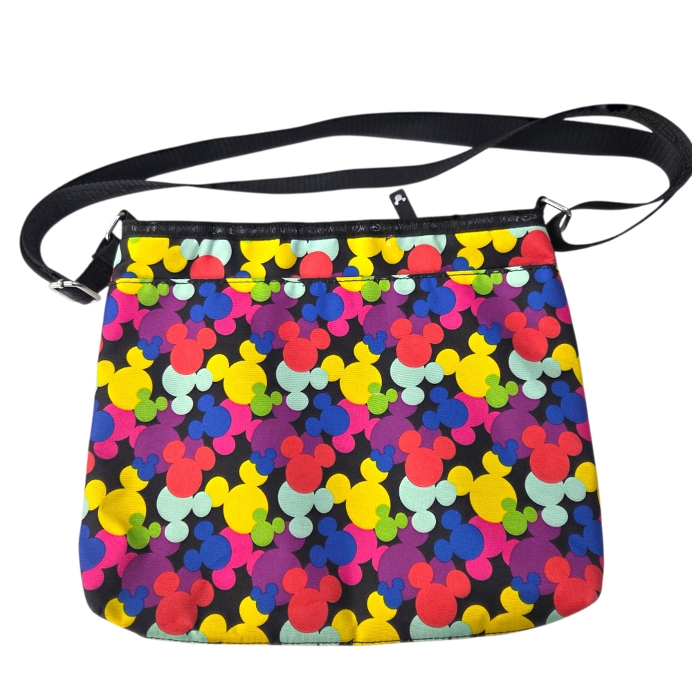 Disney Parks Mouse Icons Crossbody Bag Handbag Purse  Multicolred Black Mickey - Picture 2 of 16